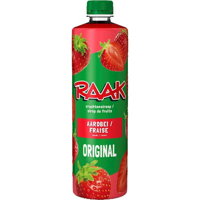 Raak -   siroop aardbei, fles van 75 cl