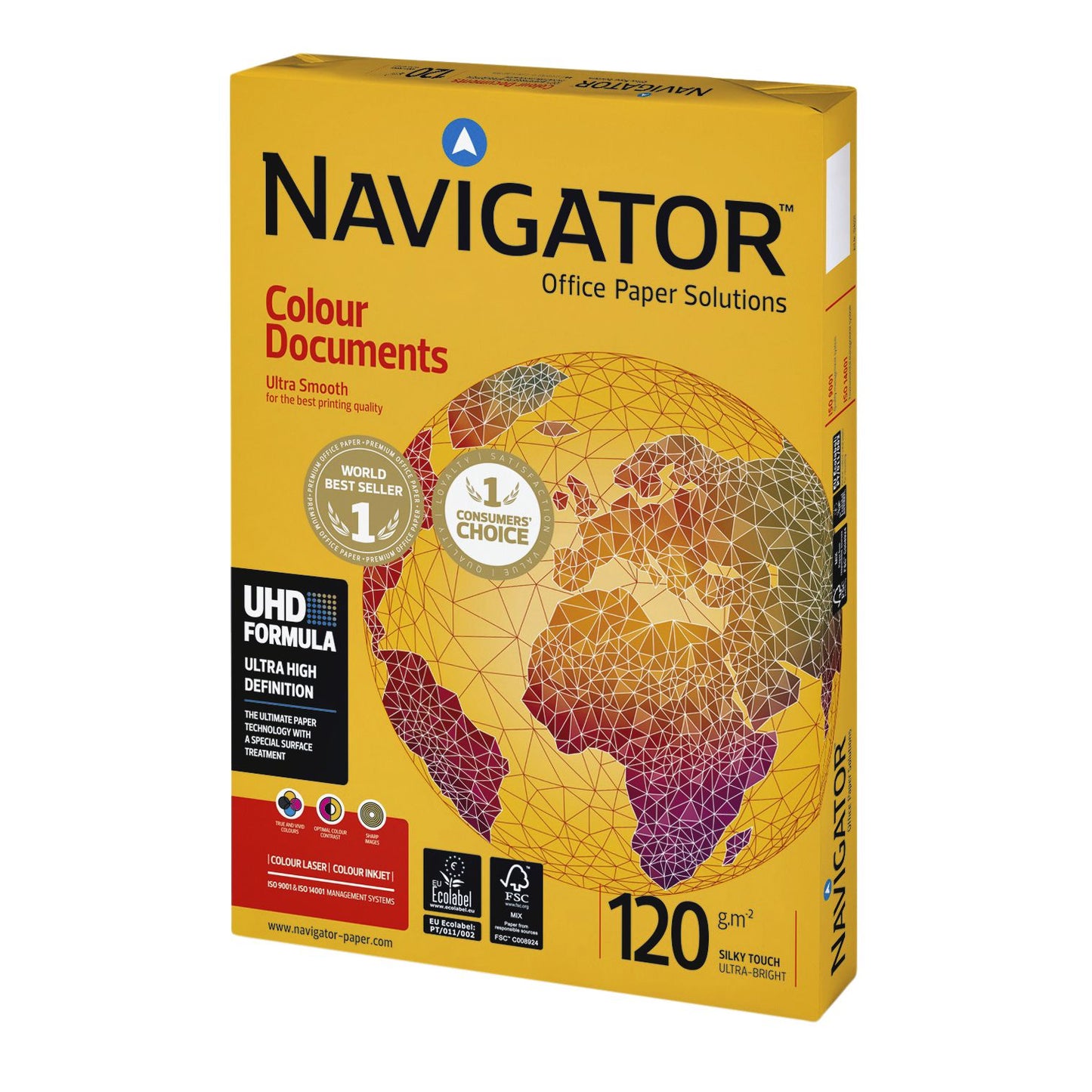 Navigator - Kopierpapier Farbdokumente A3 120gr weiß 500 Blatt | 4 Stück