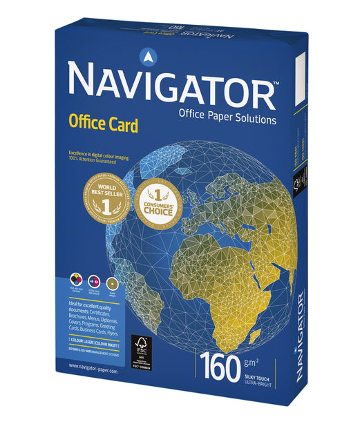 Kopieren Sie Papier Navigator Office Card A4 160gr White 250vel | 5 Stücke