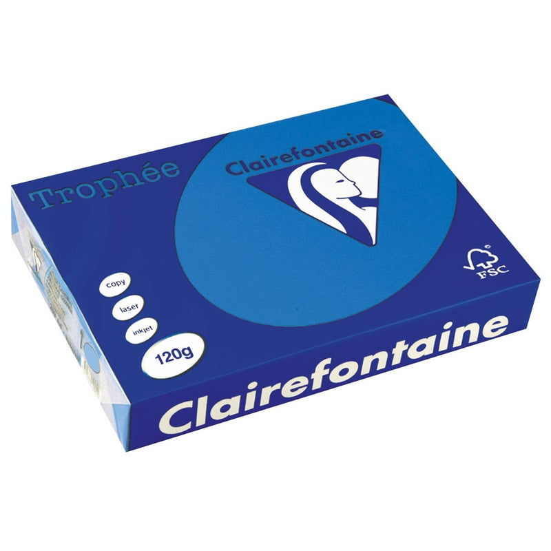 Clairefontaine - Trophée Intens, farbiges Papier, A4, 120 g, 250 Blatt, türkis