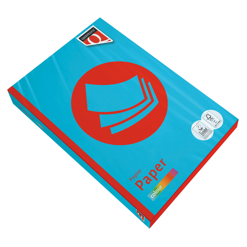 Quantore - Kopierpapier Farbe A4 80gr Azurblau 500 Blatt