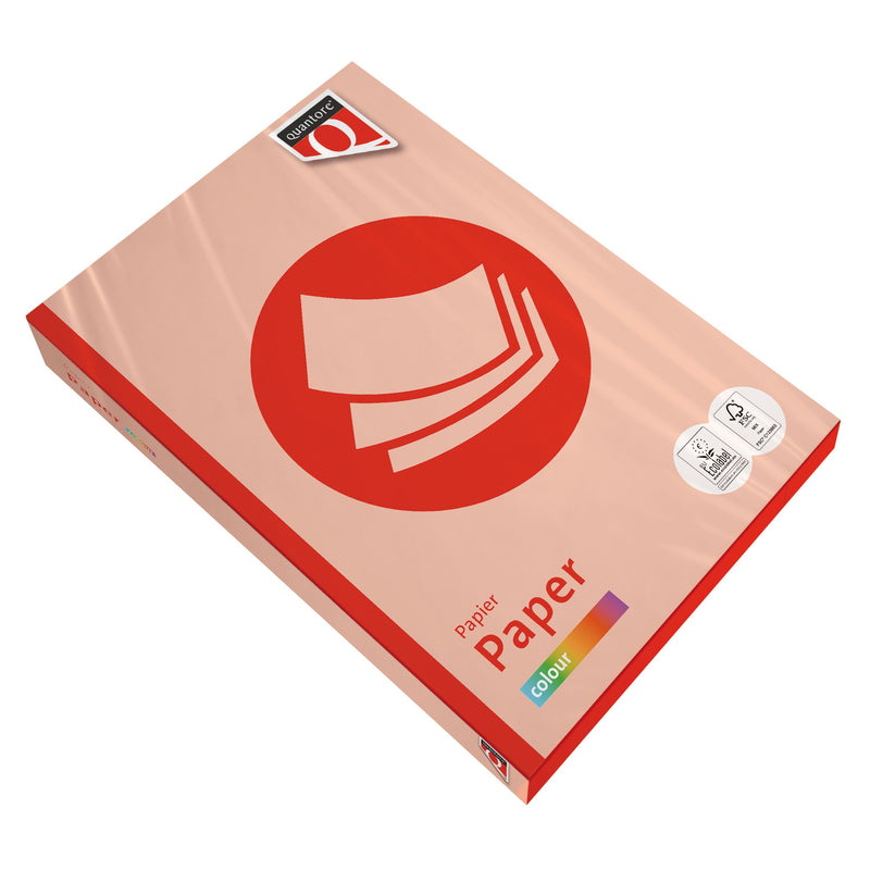 Quantore - Kopierpapier Farbe A4 80gr Lachs 500 Blatt | 5 Stück