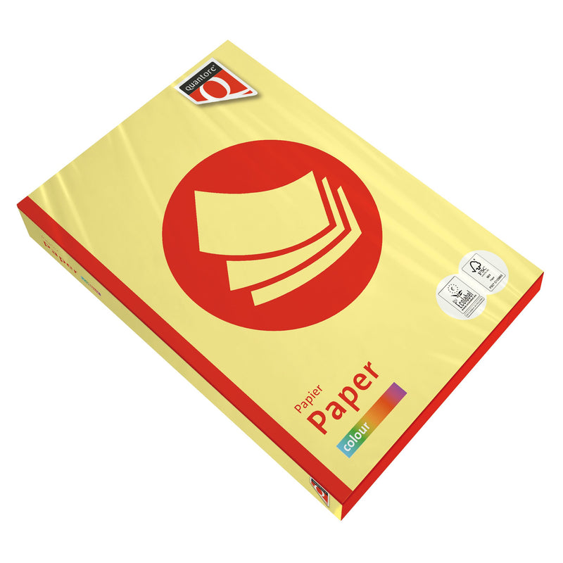 Quantore - Kopierpapier Farbe A4 80gr gelb 500 Blatt | 5 Stück
