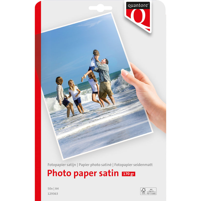 Quantore - Fotopapier A4 seidenmatt 50 Blatt 170gr