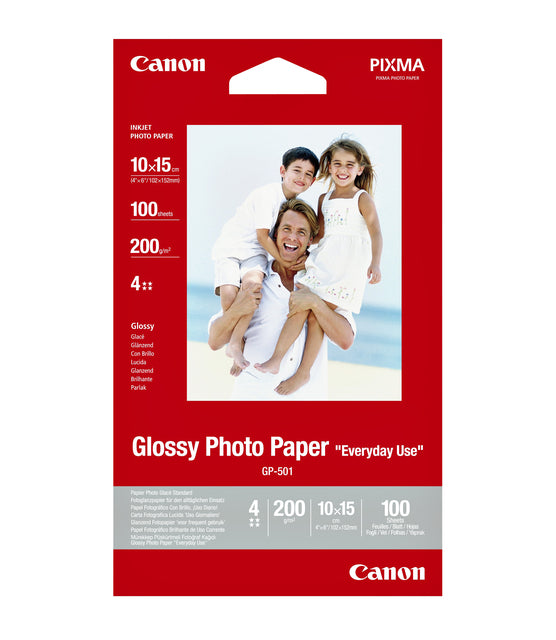 Tintenstrahlpapier Canon GP-501 10x15cm 200gr Shine 100 Blatt