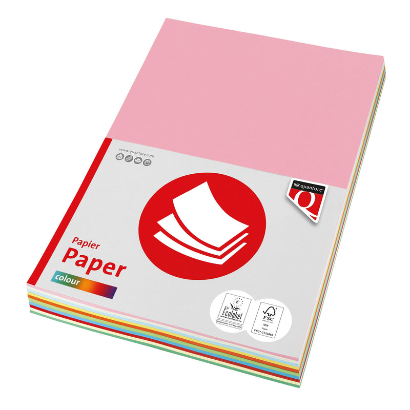 Quantore - Kopierpapier Farbe A4 160gr 10 Farben x 5 Blatt