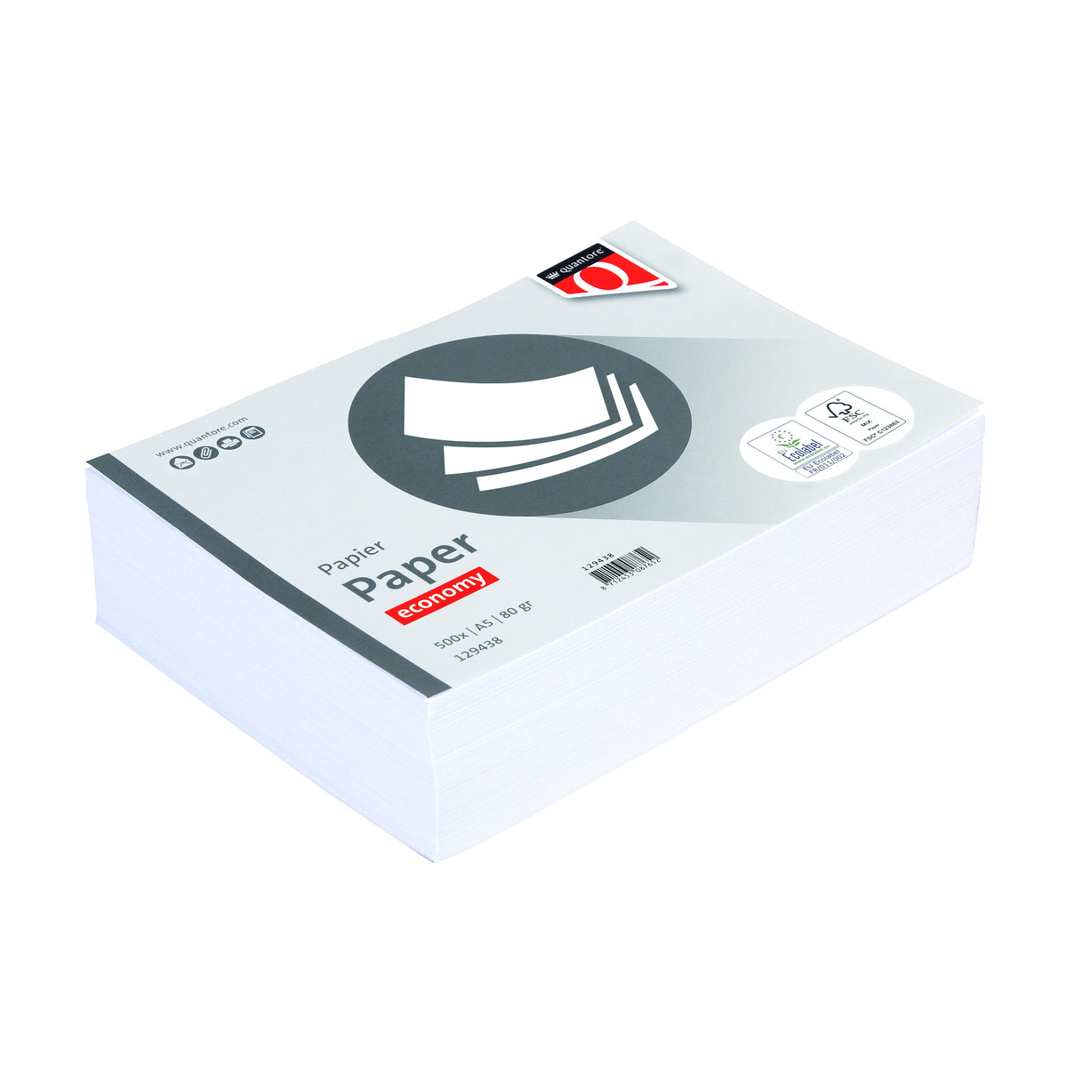 Quantore - Kopierpapier Economy A5 80gr weiß 500 Blatt