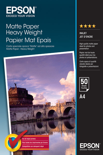 Tintenstrahlpapier Epson S041256 A4 MAT 167GR 50VVE