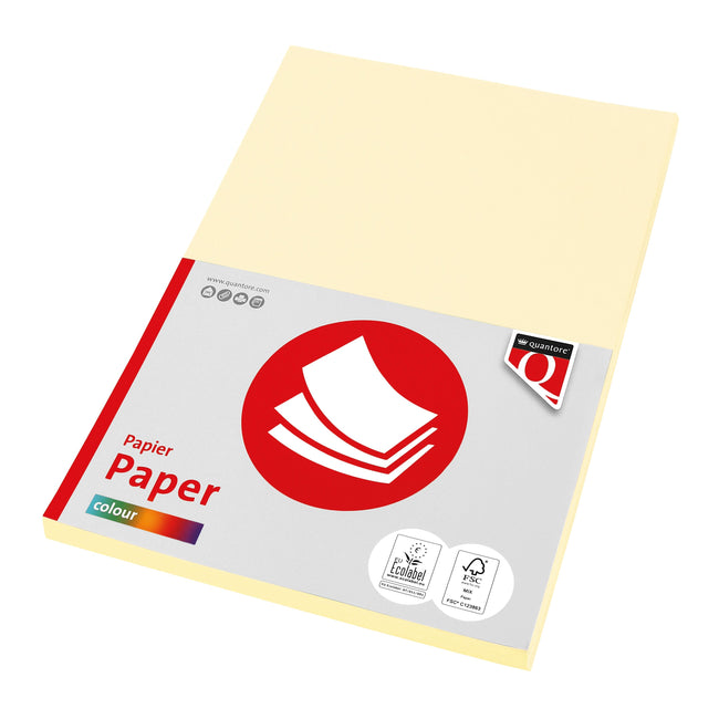 Quantore - Kopierpapier Farbe A4 80gr Elfenbein 100 Blatt