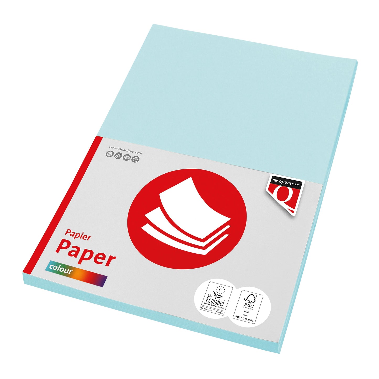 Quantore - Kopierpapier Farbe A4 80gr hellblau 100 Blatt