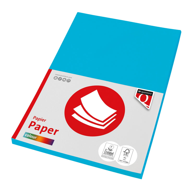 Quantore - Kopierpapier Farbe A4 160gr Azurblau 50 Blatt
