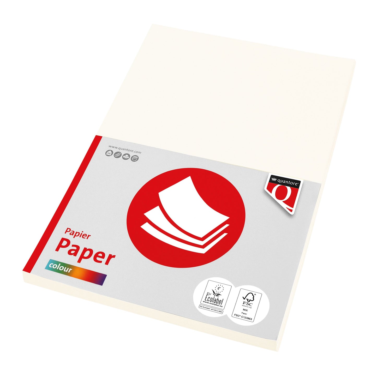Quantore - Kopierpapier Farbe A4 160gr cremeweiß 50 Blatt