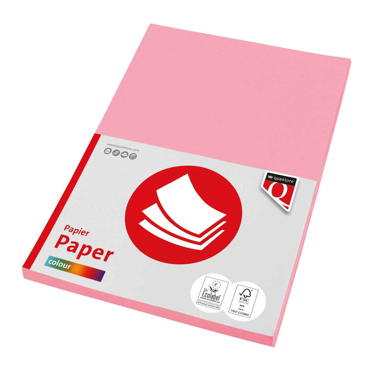 Quantore - Kopierpapier Farbe A4 160gr rosa 50 Blatt | 10 Stück