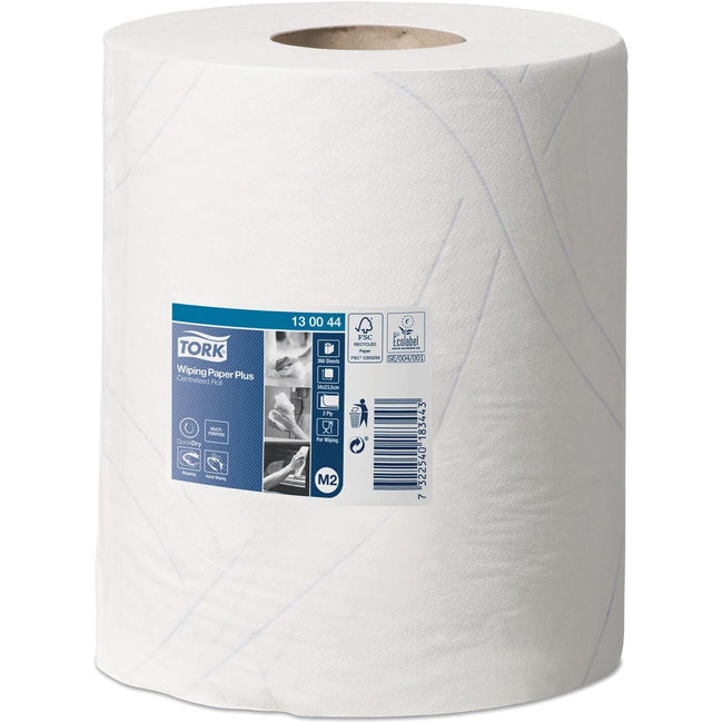 Tork - Wiping Plus Reinigungspapier, Mitteleinzug, 2-lagig, System M2, 6er-Pack