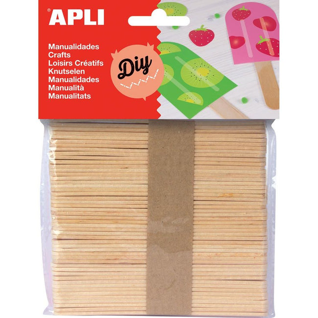 Apli - Holzstäbchen, Blister mit 50 Stück