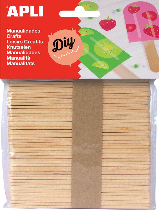 Apli - Holzstäbchen, Blister mit 50 Stück