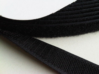 Klika - Klettband 20mm schwarz -Rücken an Rücken- 25m 3 Stück