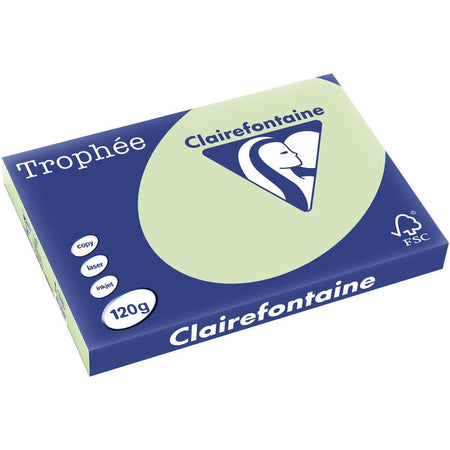 Clairefontaine - Trophée tel, farbiges Papier, A3, 120 g, 250 Blatt, Golfgrün