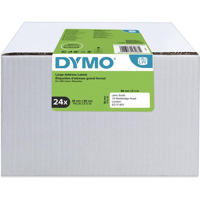 Dymo - Label LabelWriter Adressierung 36x89mm 24 Rollen à 260 Stück weiß