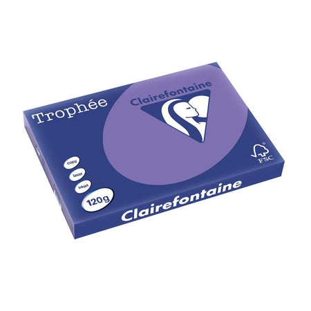 Clairefontaine - Trophée Intens, farbiges Papier, A3, 120 g, 250 Blatt, violett