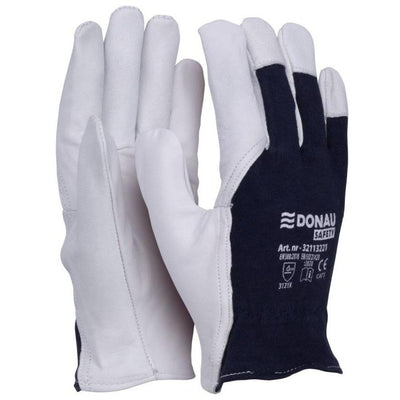 DONAU SAFETY -   werkhandschoenen, wit-blauw, L, maat 9