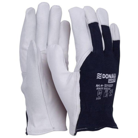 DONAU SAFETY -   werkhandschoenen, wit-blauw, L, maat 9