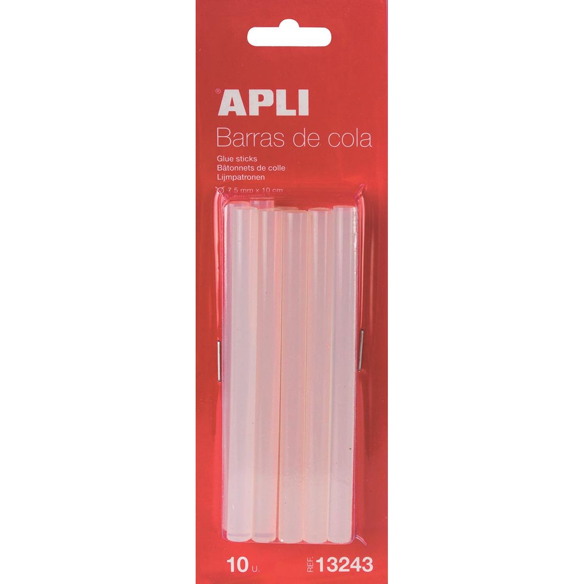 Apli - transparente Klebestifte 7,5 mm, Blister mit 10 Stück
