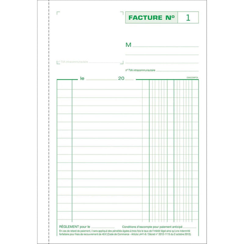 Exacompta – Rechnungen, ft 21 x 14,8 cm, dreifach, französisch
