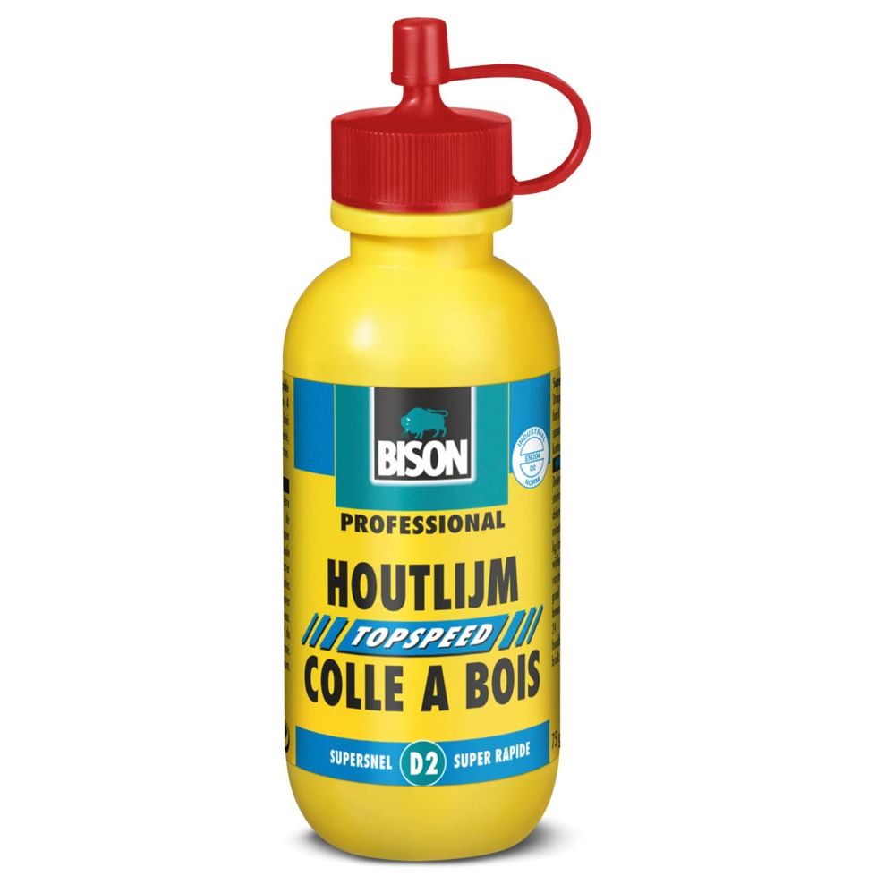 Bison - Holzleim Topspeed, Flasche mit 75 ml, weiß
