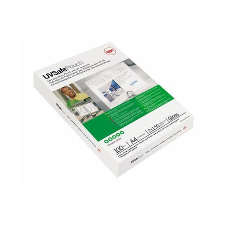 GBC – UV-sichere Laminierfolie ft A4, 300 Mikron (2 x 150 Mikron), UV-beständig, Packung mit 100 Stück