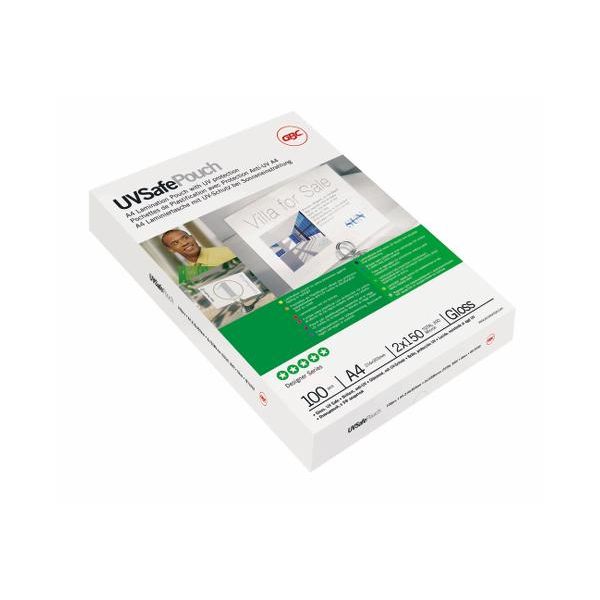GBC – UV-sichere Laminierfolie ft A4, 300 Mikron (2 x 150 Mikron), UV-beständig, Packung mit 100 Stück