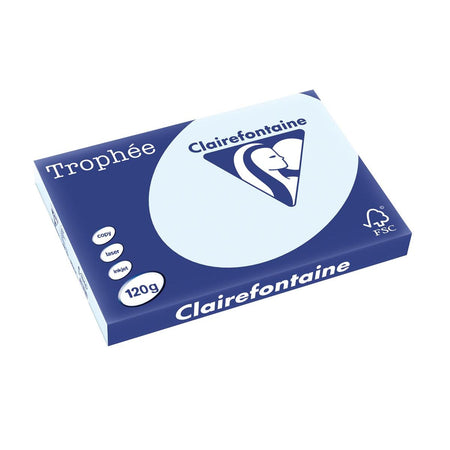 Clairefontaine - Trophée tel, farbiges Papier, A3, 120 g, 250 Blatt, azurblau