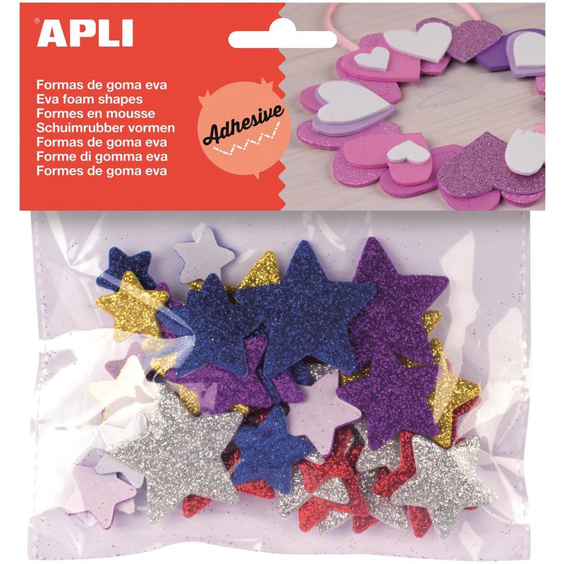 Apli Kids - Selbstklebende Glitzersterne für Kinder, Blister mit 50 Stück
