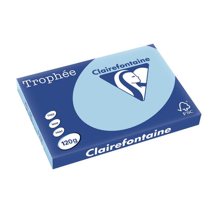 Clairefontaine - Trophée tel, farbiges Papier, A3, 120 g, 250 Blatt, blau