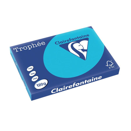 Clairefontaine - Trophée Intens, farbiges Papier, A3, 120 g, 250 Blatt, Königsblau