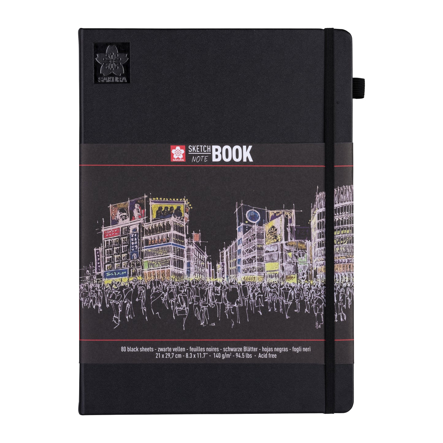 Sakura - Skizzenbuch 80 schwarze Blätter 140gr 210x297mm schwarz