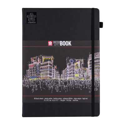 Sakura - Skizzenbuch 80 schwarze Blätter 140gr 210x297mm schwarz