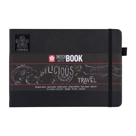 Sakura - Skizzenbuch 80 schwarze Blätter 140gr 210x148mm schwarz | 5 Stück