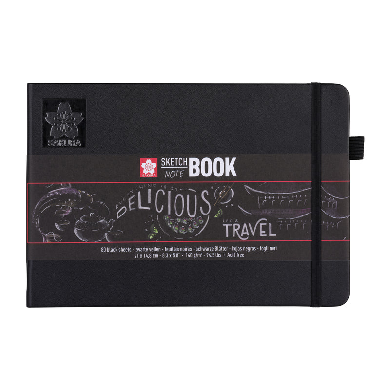 Sakura - Skizzenbuch 80 schwarze Blätter 140gr 210x148mm schwarz