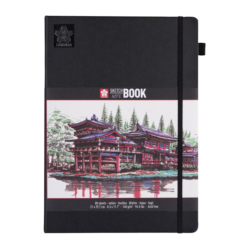 Sakura - Skizzenbuch 80 weiße Blätter 140gr 210x297mm schwarz