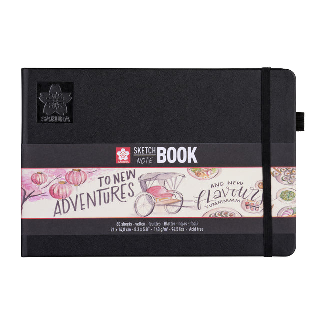 Sakura - Skizzenbuch 80 weiße Blätter 140gr 210x148mm schwarz