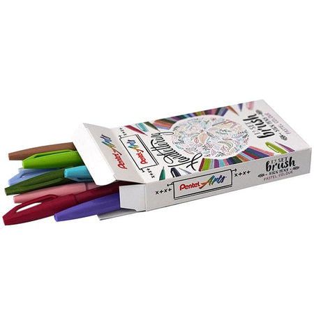 Pentel - Brushpen Sign SES15C Pastell sortierte Box mit 12 Stück