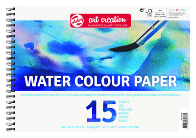 Talens Art Creation - Aquarell-Malpapier Art Creation A4 15 Blatt 240gr | 3 Stück