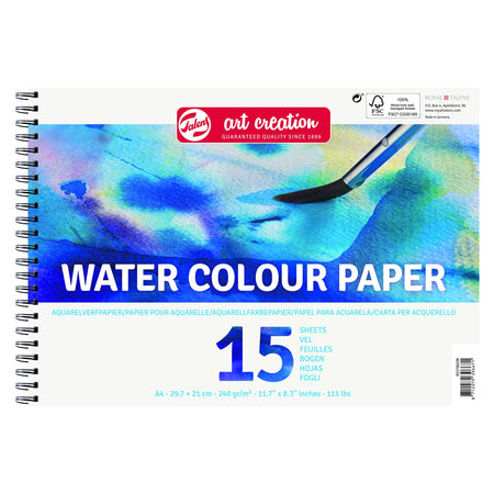 Talens Art Creation - Aquarell-Malpapier Art Creation A4 15 Blatt 240gr | 3 Stück