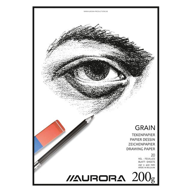 Aurora - Zeichenblock A3 20 Blatt 200 Gramm Körnungspapier