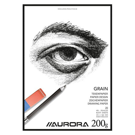 Aurora - Zeichenblock A4 20 Blatt 200 Gramm Körnungspapier