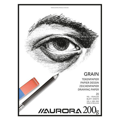 Aurora - Zeichenblock 27x36cm 20 Blatt 200 Gramm Körniges Papier | 10 Stück