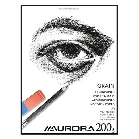 Aurora - Zeichenblock 27x36cm 20 Blatt 200 Gramm Körniges Papier | 10 Stück