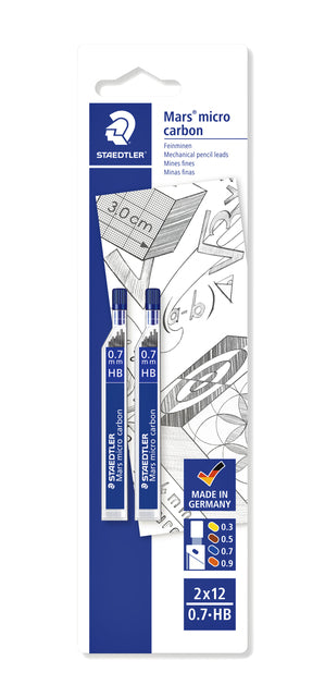 Staedtler - Bleistiftmine Carbon Micro 0,7 mm HB Blister 2 Stück