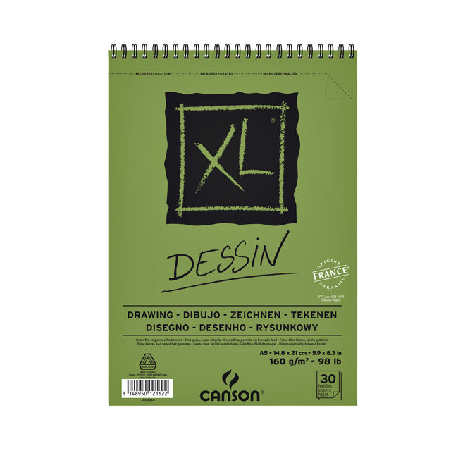 Canson - Zeichenpapier XL Drawing 30 Blatt 160gr A5 weiß